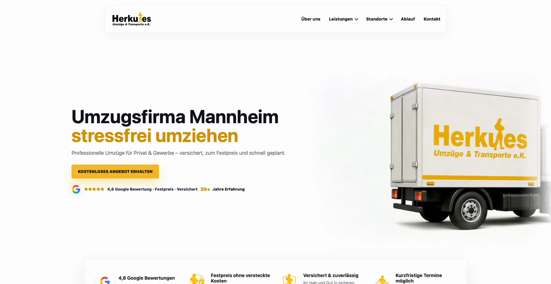 Herkules Umzüge Mannheim website